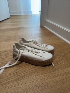 H&M White Platform Espadrille Sneakers